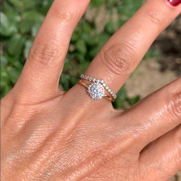 14k Solid Yellow Gold Engagement Ring & Band Size 7